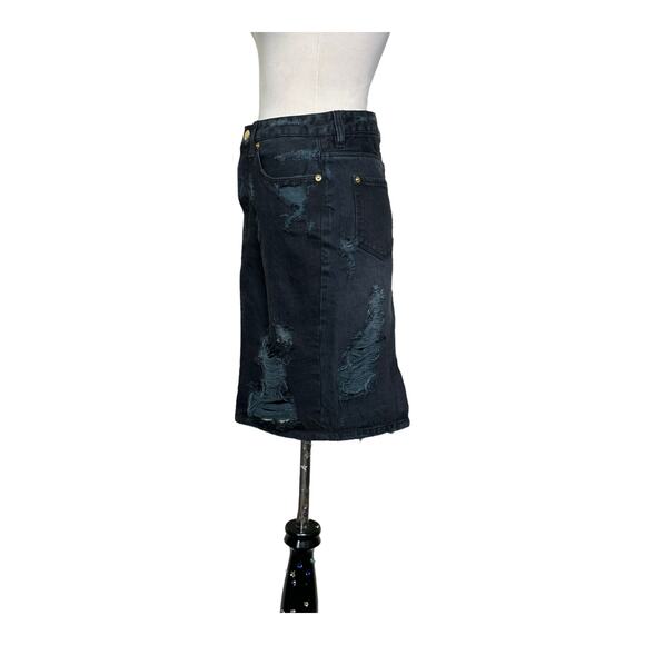 Ksubi black distressed tune jean mini skirt size 25 - Picture 11 of 15
